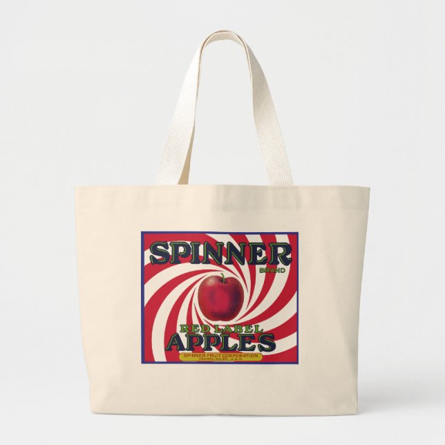 SPINNER BRAND APPLES LARGE TOTE BAG (Front)