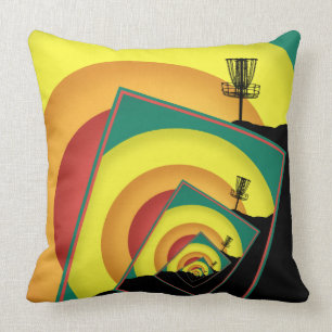 Spinning Disc Golf Baskets 3 Throw Pillow