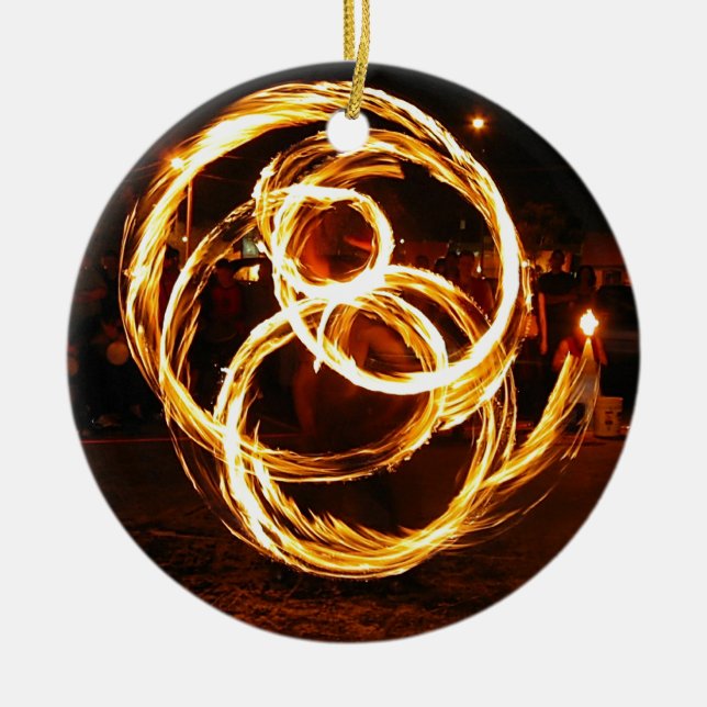 Spinning Fire - Abstract Ceramic Ornament (Front)