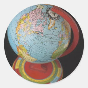 Spinning Globe Classic Round Sticker
