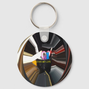 Spinning Office Essentials Modern Wall Decor Keychain