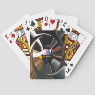 Spinning Office Essentials Modern Wall Decor Playing Cards