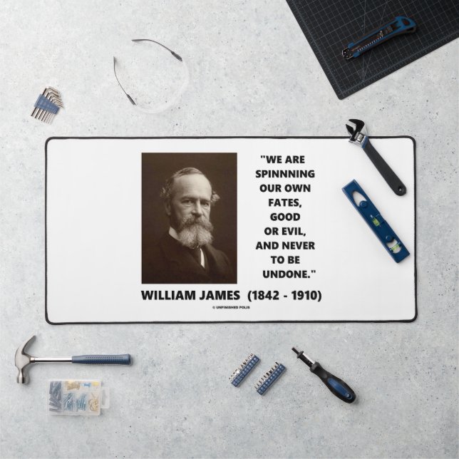 Spinning Our Own Fates Good Or Evil James Quote Desk Mat (Workstation)
