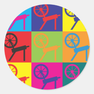 Spinning Pop Art Classic Round Sticker