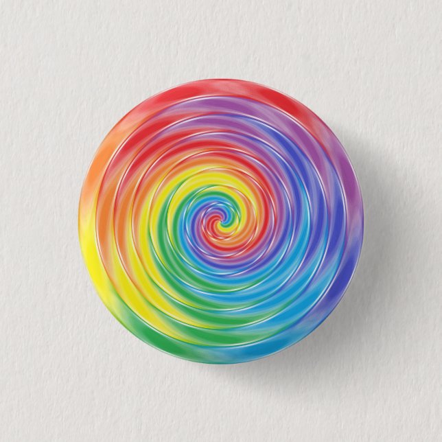 Spinning Rainbow 1 Inch Round Button (Front)