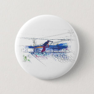 Spinning the Deck - Stunt Scooter 2 Inch Round Button