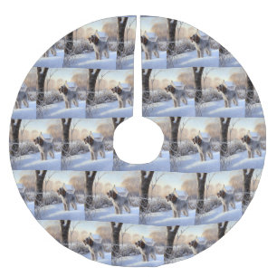 Spinone Italiano Let It Snow Christmas Brushed Polyester Tree Skirt