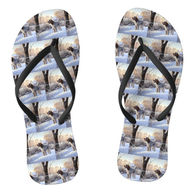 Spinone Italiano Let It Snow Christmas Flip Flops (Footbed)