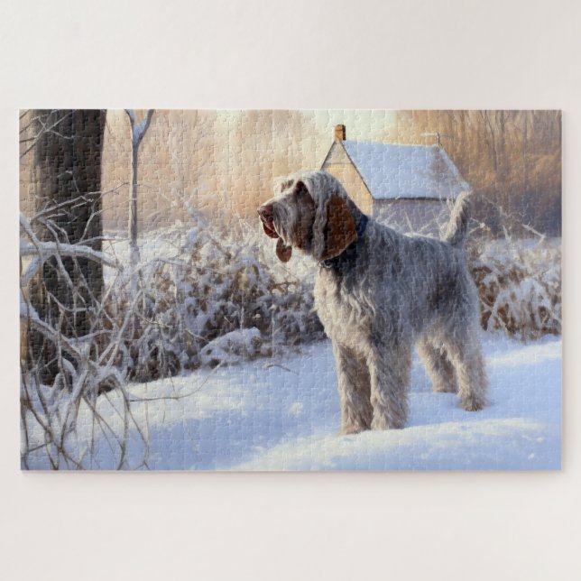 Spinone Italiano Let It Snow Christmas Jigsaw Puzzle (Horizontal)