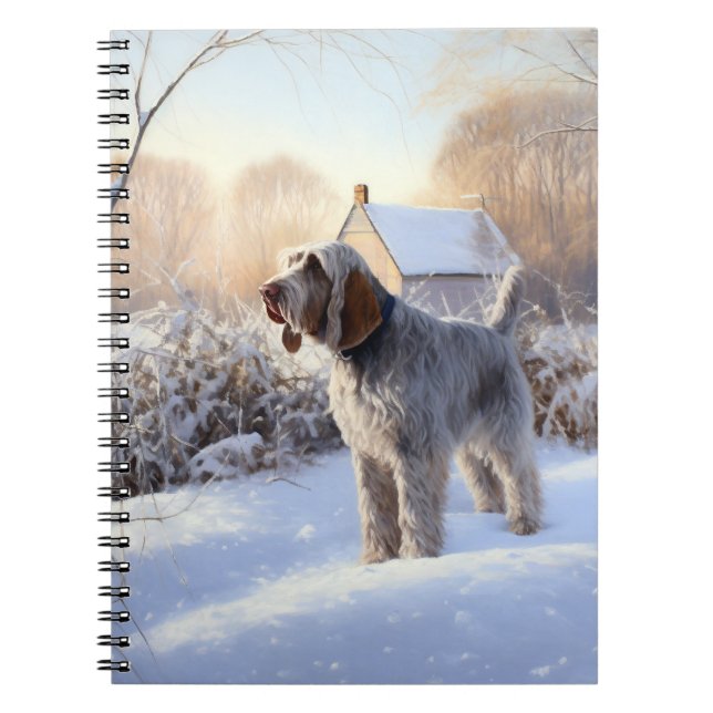 Spinone Italiano Let It Snow Christmas Notebook (Front)