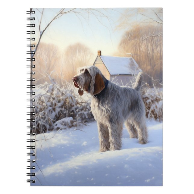 Spinone Italiano Let It Snow Christmas Notebook (Front)
