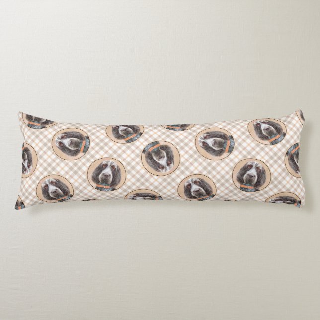 Spinone Italiano Painting Brown Roan Cute Dog Art Body Pillow (Front)