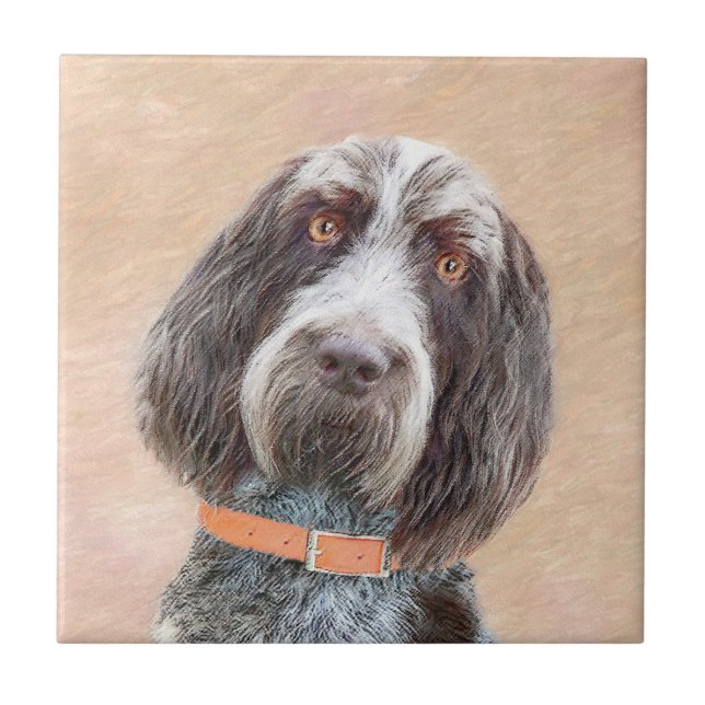 Spinone Italiano Painting - Cute Original Dog Art Tile (Front)
