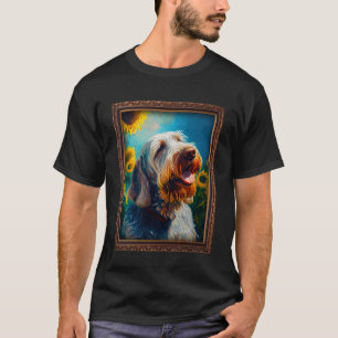 Spinone Italiano Painting Sunflower Flower Mom Wom T-Shirt