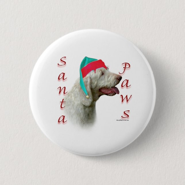 Spinone Italiano Santa Paws 2 Inch Round Button (Front)