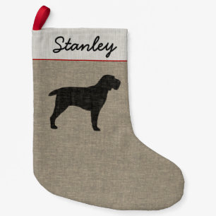 Spinone Italiano Silhouette with Custom Text Small Christmas Stocking