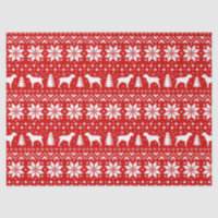 Spinone Italiano Silhouettes Christmas Pattern Red