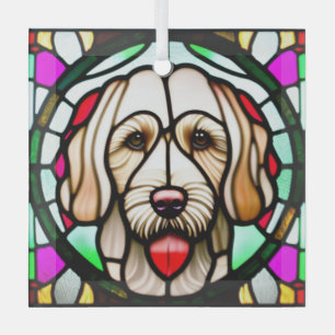 Spinone Italiano "Stained Glass" Glass Ornament