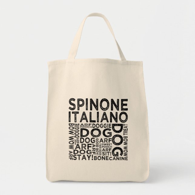 Spinone Italiano Typography Tote Bag (Front)