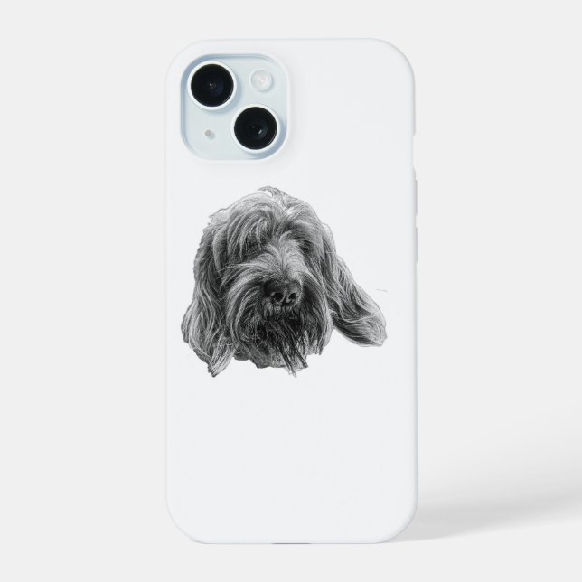 Spinone Rustic Screen iPhone 15 Case (Back)