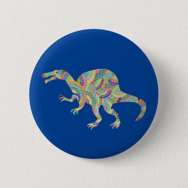 Spinosaurus dinosaur badge 2 inch round button (Front)