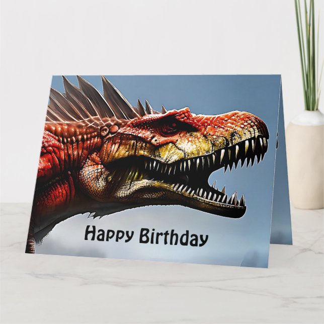 Spinosaurus Dinosaur effrayant, Grande carte d'ann (Devant)