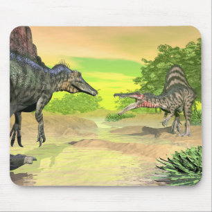 Spinosaurus dinosaurs fight - 3D render Mouse Pad