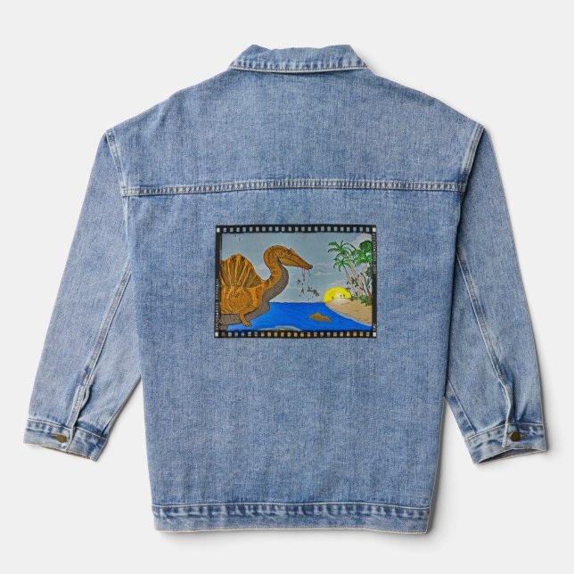 Spinosaurus Film Reel Women's Denim Jacket (Back)