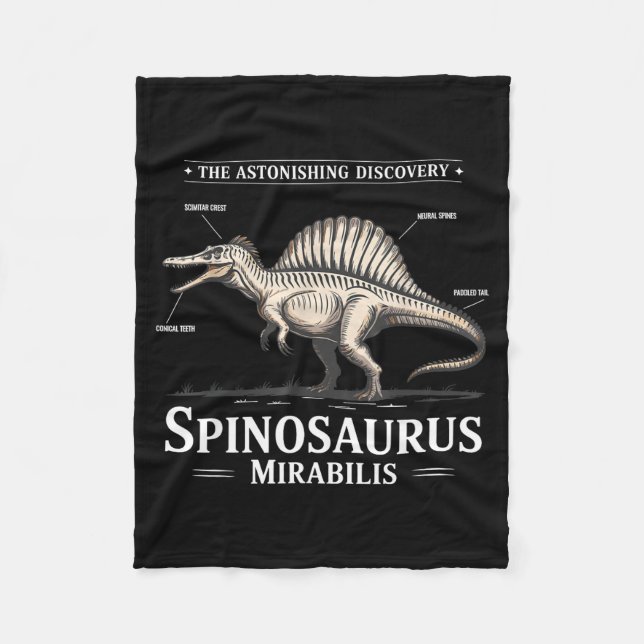 Spinosaurus mirabilis 2026 hell heron dinosaur fleece blanket (Front)