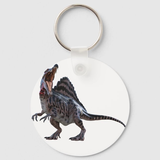 Spinosaurus Squatting and Looking to the Left Keychain (Front)