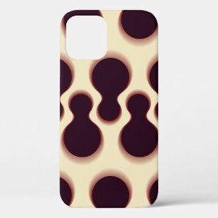 Spiny globular shapes, brown shades pattern. iPhone 12 case