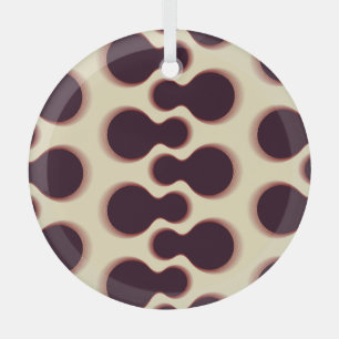 Spiny globular shapes, brown shades pattern. glass ornament