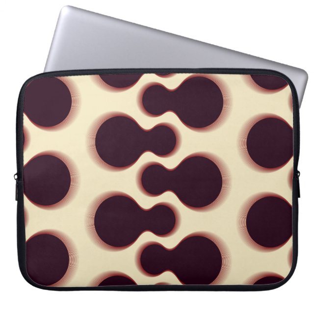 Spiny globular shapes, brown shades pattern. laptop sleeve (Front)
