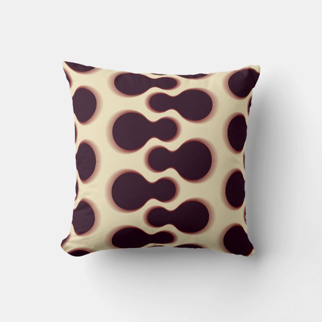Spiny globular shapes, brown shades pattern. throw pillow (Front)