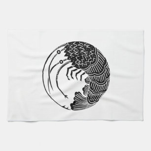 Spiny lobster circle kitchen towel