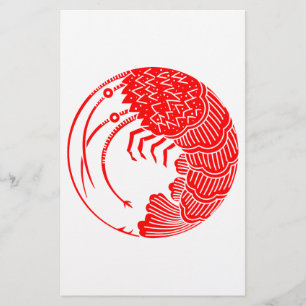 Spiny lobster circle stationery