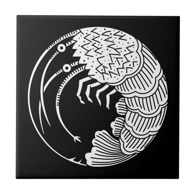 Spiny lobster circle tile (Front)