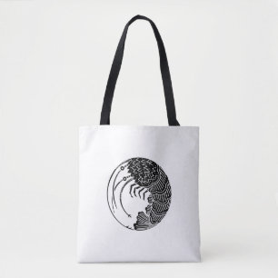 Spiny lobster circle tote bag