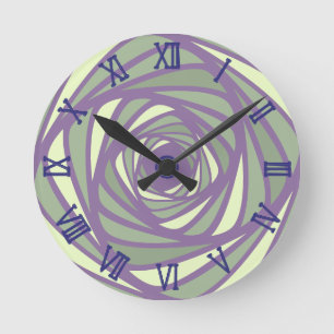 spiral 4 colours round clock