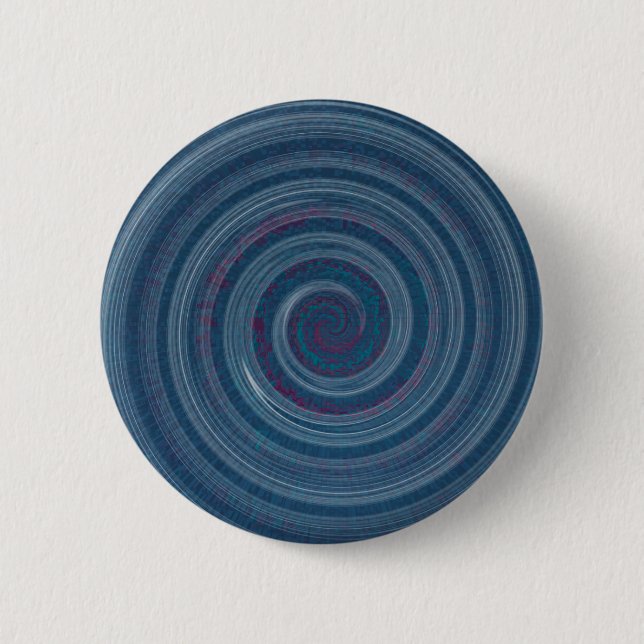 spiral blue - hypnotic 2 inch round button (Front)