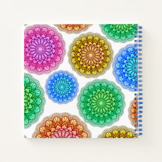 Spiral Bound Notebook Colourful Mandala Print