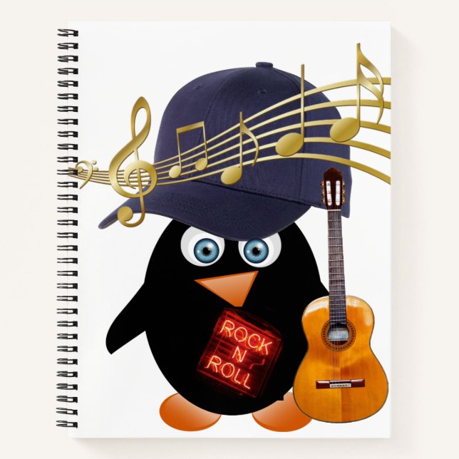 Spiral Carnet Penguin Guitare Rock Musique (Devant)