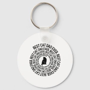 Spiral Cat Daddy - Best Cat Dad Daddy Ever Spiral  Keychain