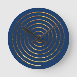 Spiral Celtic symbol gold metallic Round Clock