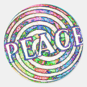 Spiral Circle Peace Classic Round Sticker