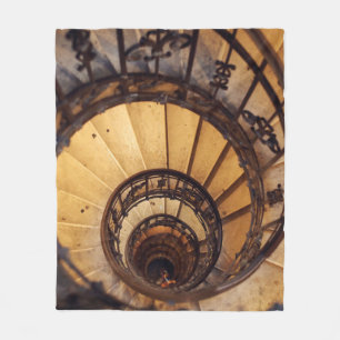 Spiral circle stairs staircase old buildingstairs, fleece blanket