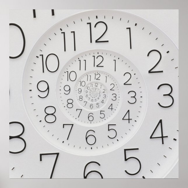 Spiral Clock Droste Clock Poster (Front)