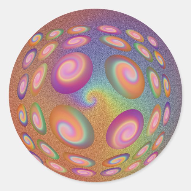 Spiral colour ball classic round sticker (Front)