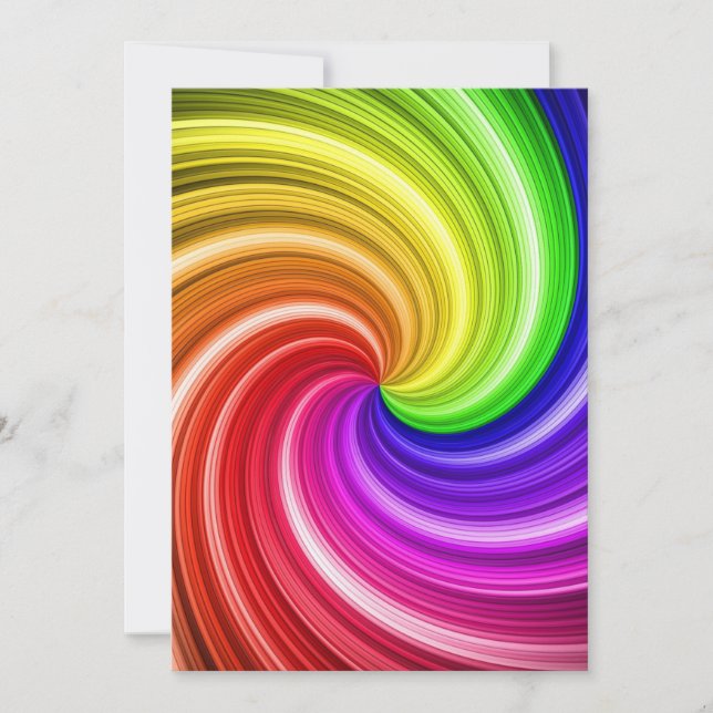 Spiral Colourful Tie Dye Rainbow Swirl Art Pattern Thank You Card (Front)