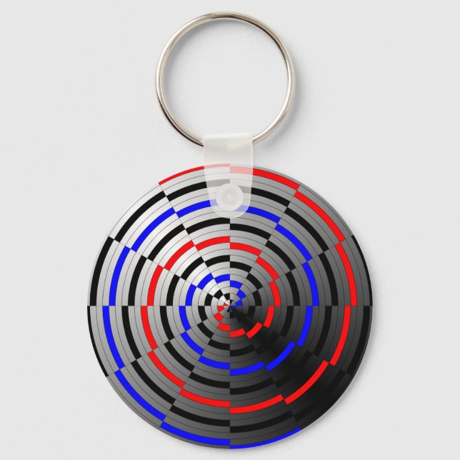 Spiral Cone by Kenneth Yoncich Keychain (Front)